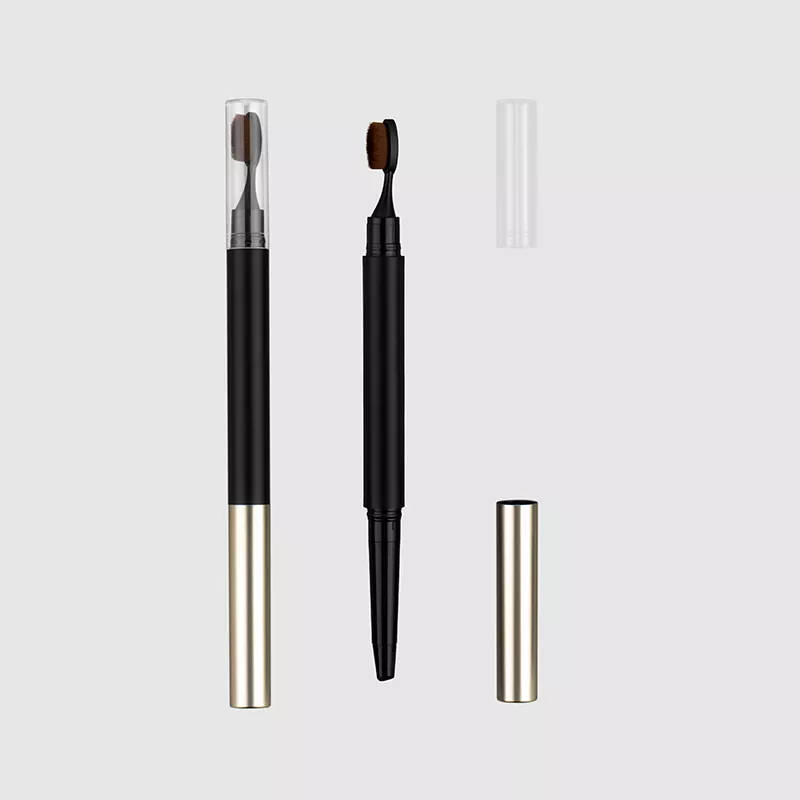 Dual-natapos na kilay na lapis na may pakete ng brush ng brow comb