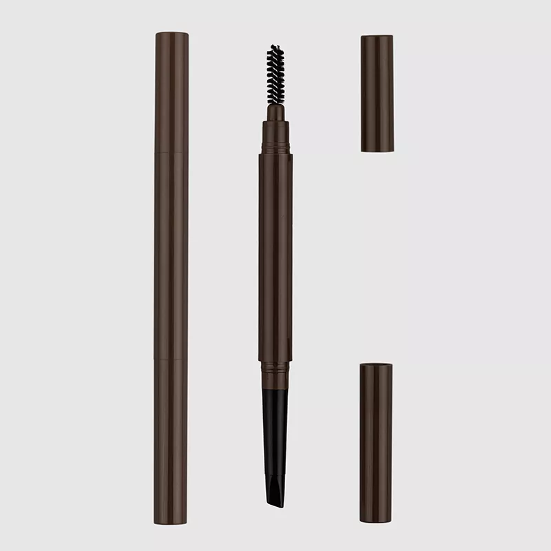 Dual-natapos na kilay na lapis na may timpla na blending brush packaging