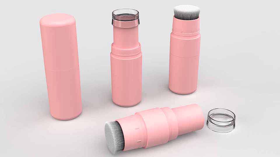 Powder stick tube na may brush head