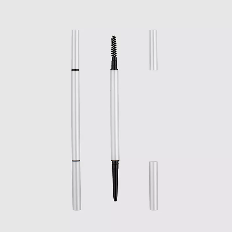Round-tip dual brow pen na may tapered brush packaging